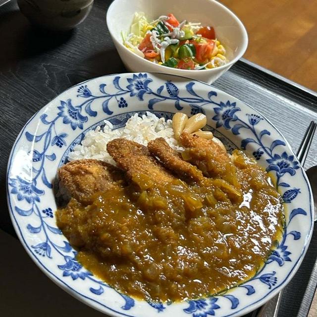3.27【お家ごはん・夜】ミニ豚カツ カレーライス❗️ﾃﾞｽ。