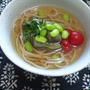 お蕎麦入り、冷たいお吸い物