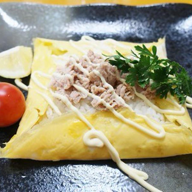 簡単過ぎるガレット風薄焼き卵のシーチキン寿司～ｖ（＾０＾）/