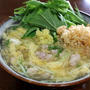 鶏と水菜の玉子あんかけうどん