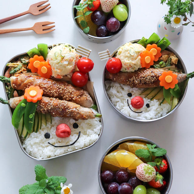 可愛いお弁当を旦那に持たせる嫌がらせ弁当「アスパラの肉巻き編」