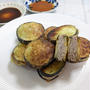 【ナスのはさみ揚げ焼き】熊本県の長助ナス（大長ナス）、とろとろで美味しいです。