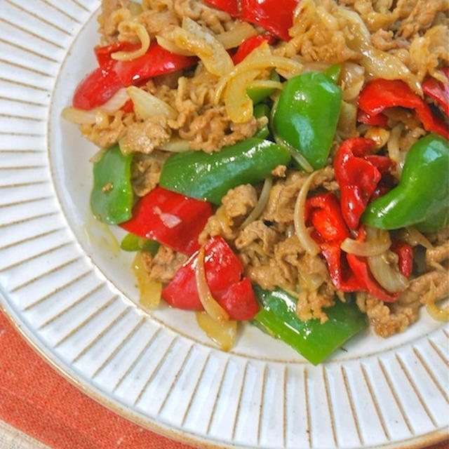 ご飯にもパンにも合う減塩おかず〜牛肉とピーマンのスパイス炒め。