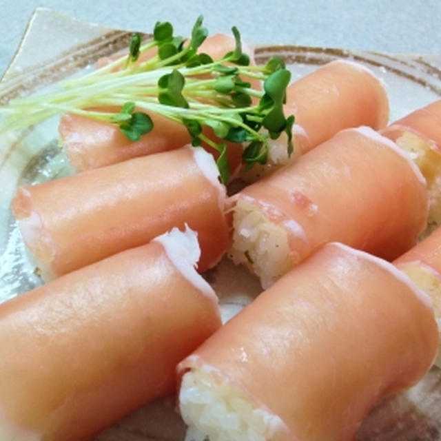 生ハムを巻いて＆塩麹レモンの鶏肉♪
