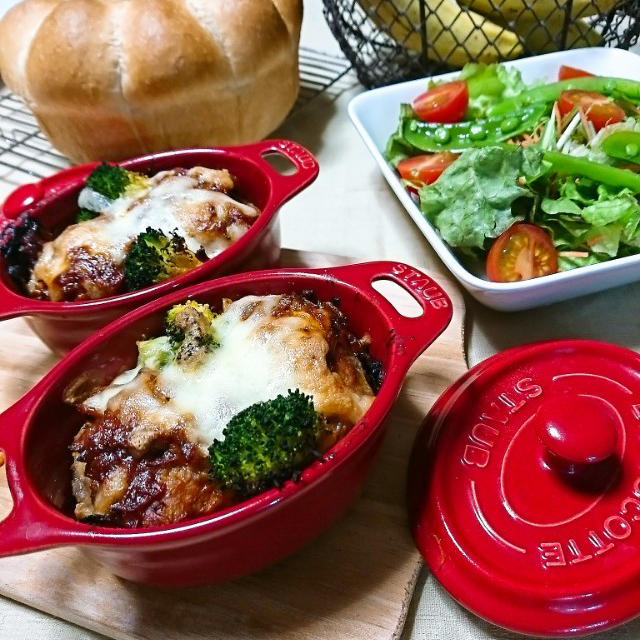 ストウブで煮込みハンバーグと　翌日のハンバーグサンド