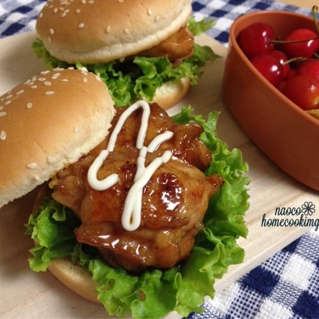照り焼きチキンバーガー＊今日のランチ♪