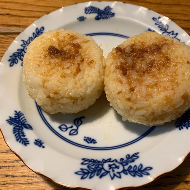 ふかし芋と味噌おにぎり