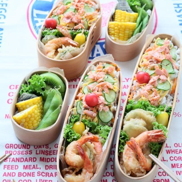 ちらし寿司と天ぷらのお弁当♪