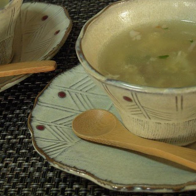 ニンジンと豆苗の中華スープ
