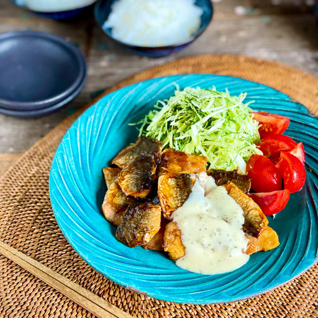 やみつき！オン・ザ・ライス♡イワシの蒲焼きタルタルソース！＆おしゃれキャベツの千切り