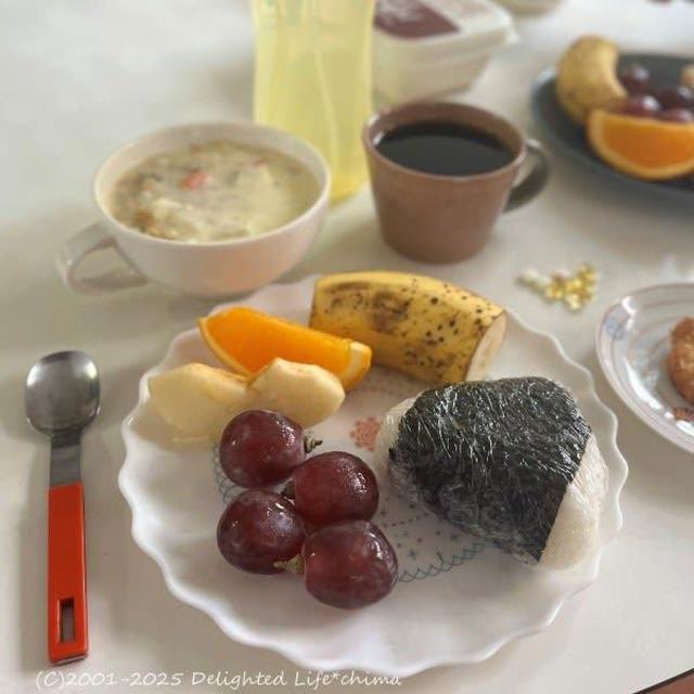 おにぎり・チーズオムレツ・納豆ごはん～食事記録