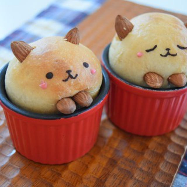 甘酒仕込みのひょっこりねこパン♪ピッタリはまると気持ちいい。