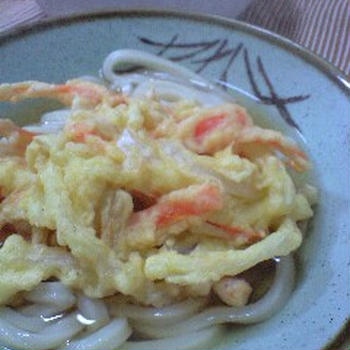 かき揚げうどん ＆ 豚しゃぶサラダ