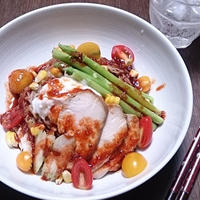 そろそろ秋でも冷やし中華！ #さっぱり鶏チャ #鶏むね肉