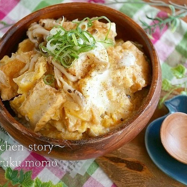 5分で完成！ふわ～とろっと厚揚げの卵とじ丼＆琵琶湖花火大会