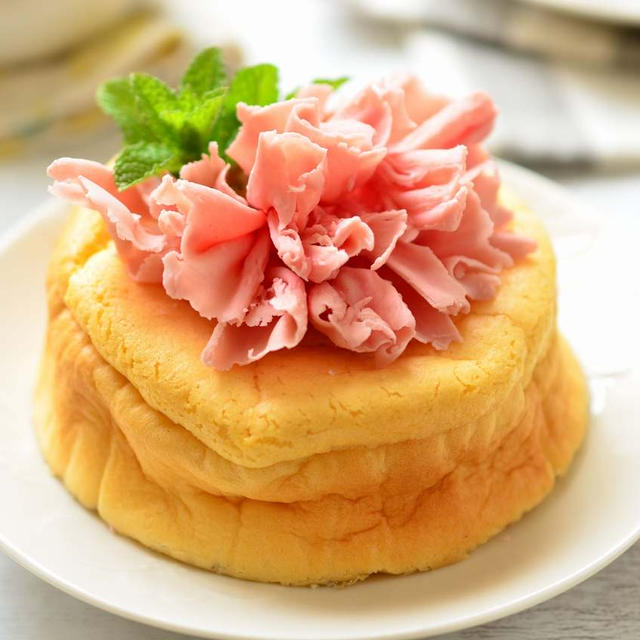 【母の日のスフレチーズケーキ】米粉のお菓子