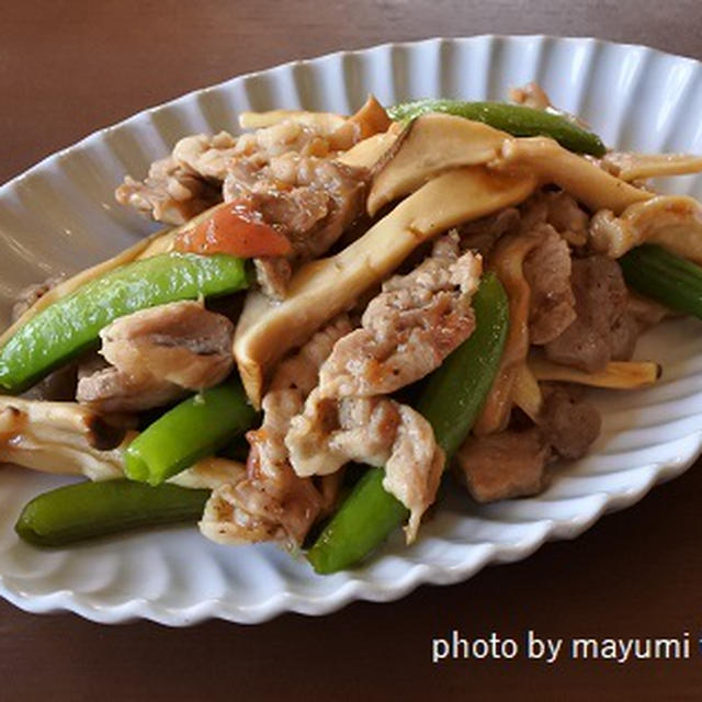 梅だれがさわやかな味わい☆豚肉とエリンギの梅だれ炒め