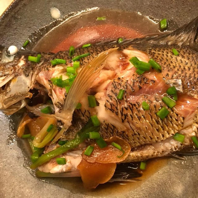 NIZAKANA ( Fish in Japanese sauce) 基本の煮魚：クエの煮付け