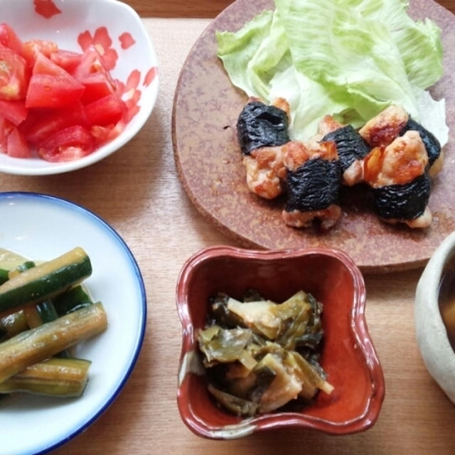 鶏もも肉の☆磯部焼き　と　ニンニンジャー&ジバニャンのバースデーケーキ☆