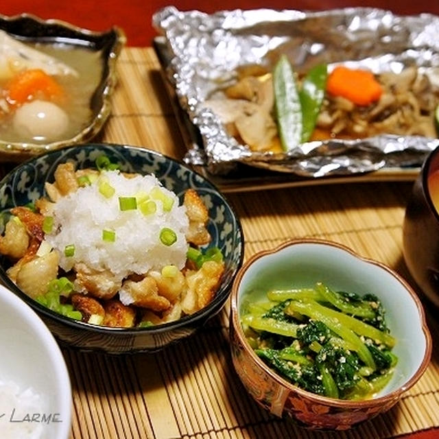 醤油麹で簡単♪　鱈ときのこのホイル蒸し