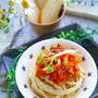 レモンマヨパスタ＊ヤリイカと新玉ねぎのトマトソース