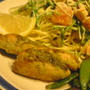 秋鮭のバジルソテー♪と余熱で美味しいトマトと水菜のマスタードのパスタ♪