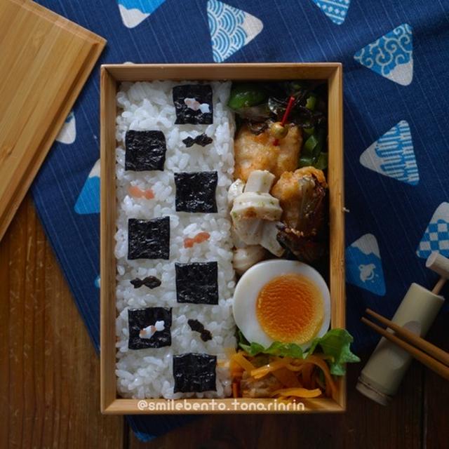 市松模様＋金魚