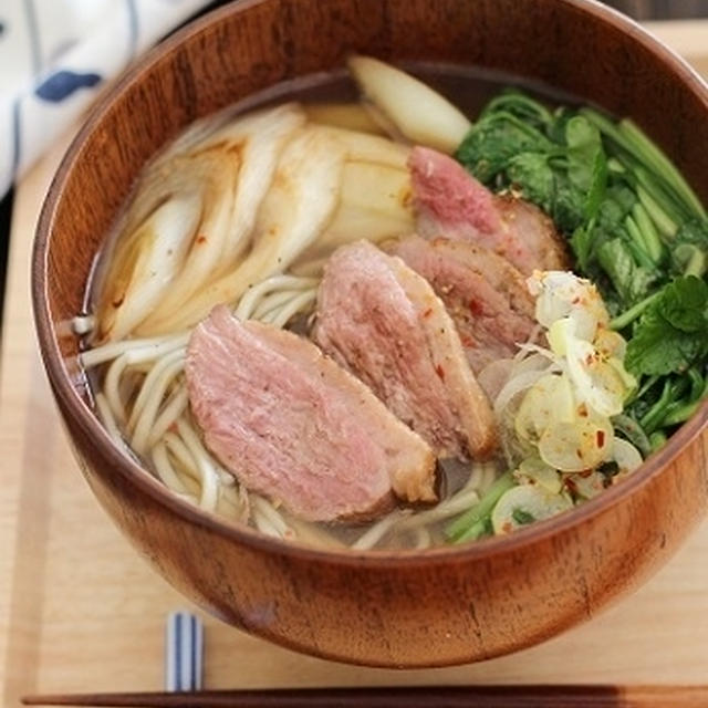 鴨とセリの蕎麦