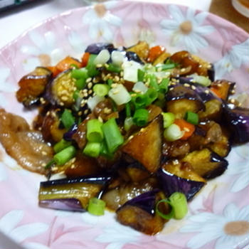 ナスの甘酢炒め