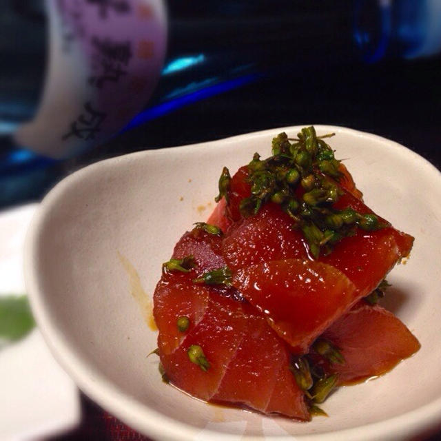 ”穂紫蘇とマグロの漬け”と気の合う仲間♪