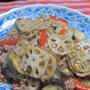 「豚ひき肉と茄子と蓮根のオイスター炒め」