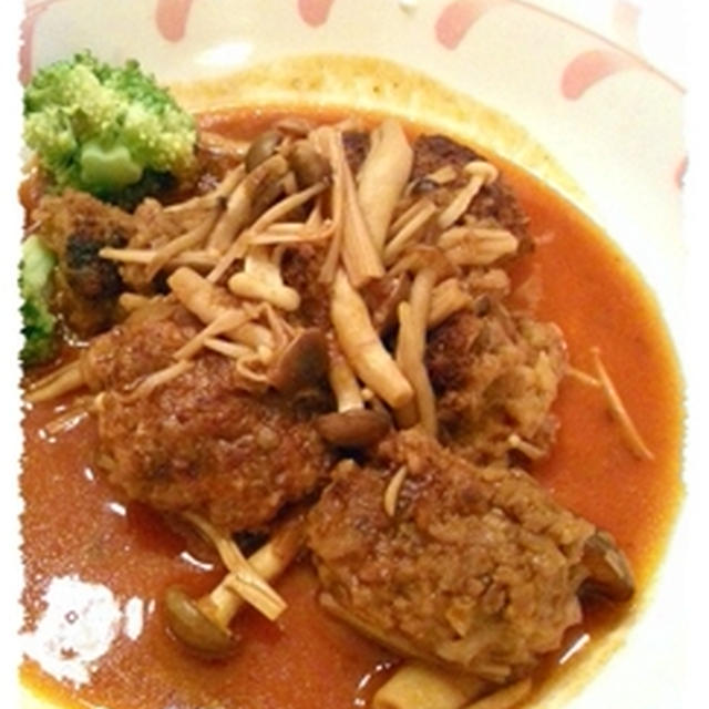 煮込みハンバーグ★献立　＆セミの羽化を見た！