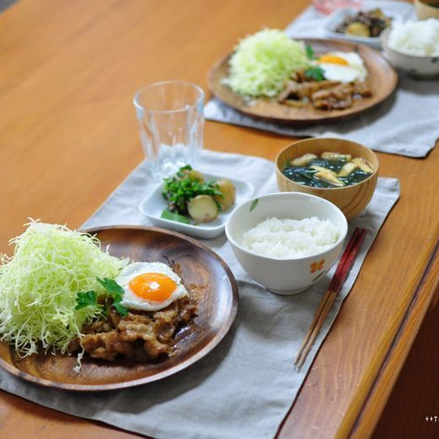 梅しょうが焼きと新じゃがの大葉まみれの晩ごはん、それと高校入学式