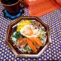「夜食」野菜たっぷり簡単ビビンバ風☆半熟卵がとろ〜り！！
