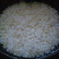湯立てで白米（９８７）。。。宮城県産登米の米特別栽培米ササニシキ・白米（あいざわ米店）と茨城県産うまかっぺコシヒカリ玄米・新米（あいざわ米店）