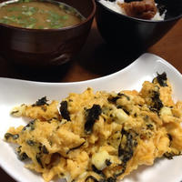 ばら海苔スクランブルエッグで、朝ご飯♪