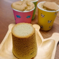 紙コップでシフォンケーキ