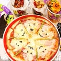 アスパラベーコンとモッツァレラチーズのおばけピザ