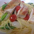 チキングリルのご馳走パスタ