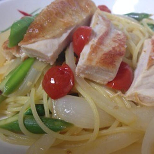 チキングリルのご馳走パスタ