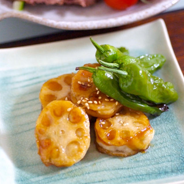 レンコンの水煮ではさみ焼き 挽き肉でもすり身でも By ｐ子さん レシピブログ 料理ブログのレシピ満載