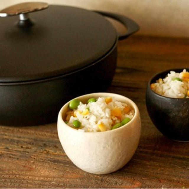 【レシピ】とうもろこしと枝豆ごはん／世界一軽いUNILLOYホーロー鍋／簡単にご飯を炊く。