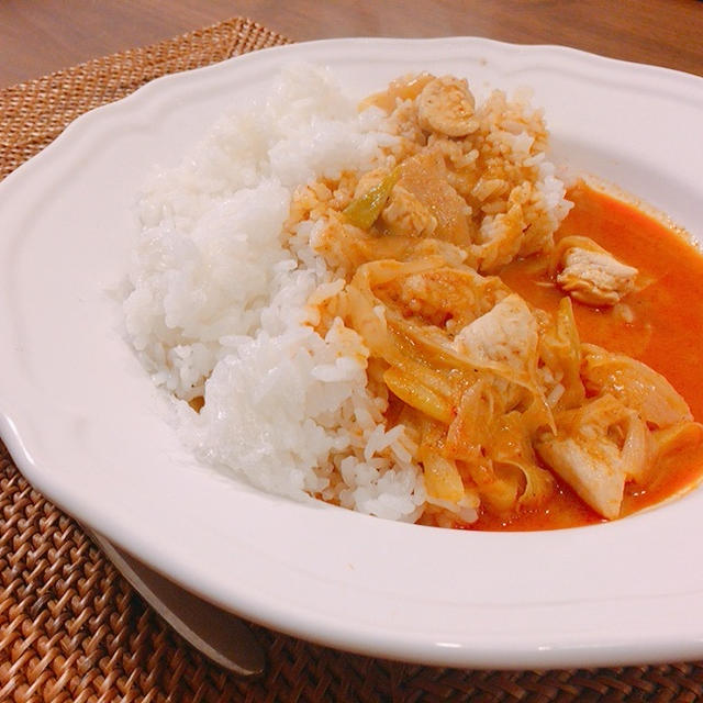 チキンと長ネギでマサマンカレー♡大好評炒飯と７２