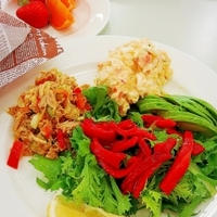 わさび菜とパレルモのサラダ