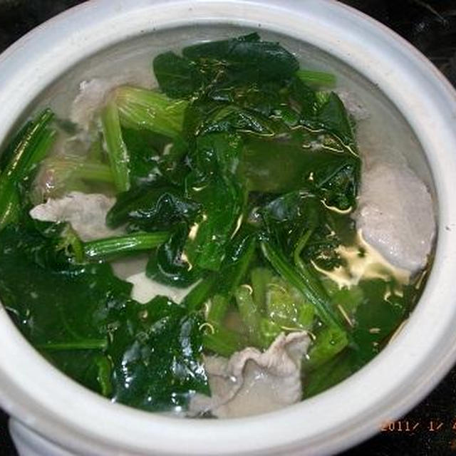 ◎[鍋]豚とほうれん草の湯豆腐