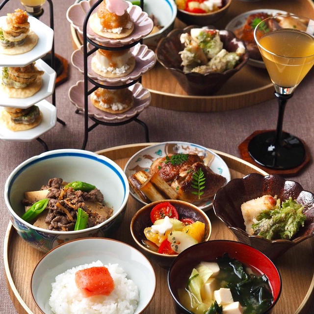 和風カナッペ田楽味噌と和食ごはん♪