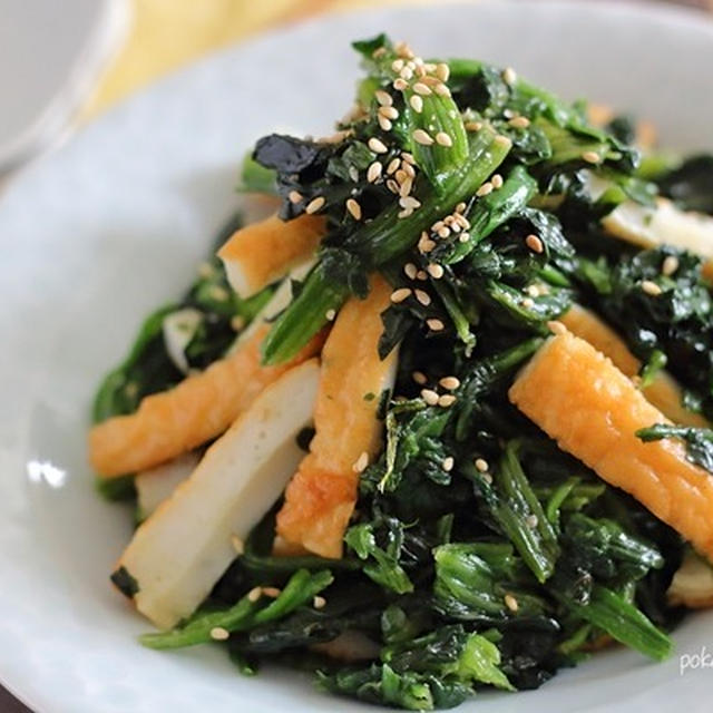 冷凍野菜活用！たった5分でできる栄養満点【ちくわとほうれん草の炒めナムル】