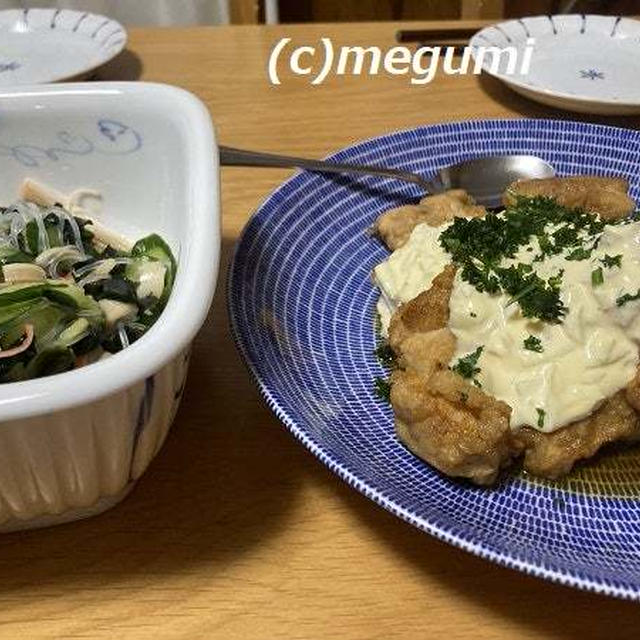 カンタン酢でチキン南蛮＆カニカマと春雨の酢の物