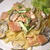 あさりとスパムのクラムチャウダー風パスタ　