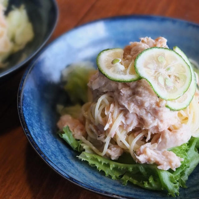 冷製かぼすツナパスタ